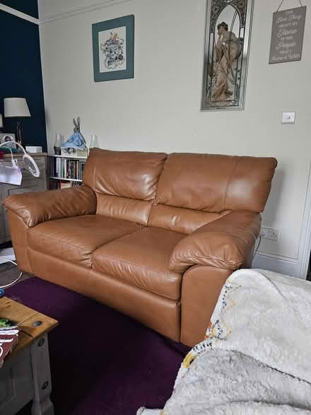 Photo of free Two seater leather sofa (Bacup OL13) #1