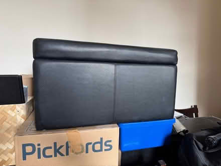 Photo of free Faux leather ottoman (Raynes Park SW20) #1