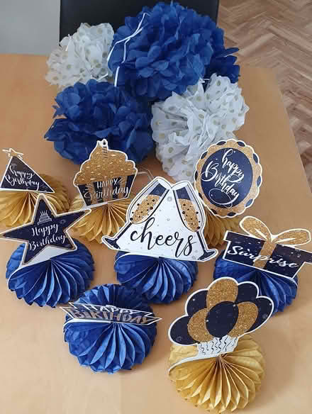 Photo of free Blue /gold paper party decorations (Wokingham RG40) #1