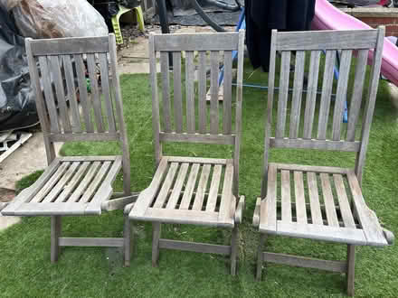 Photo of free Wooden folding deckchairs (Stanway CO3) #1