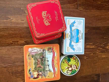 Photo of free 5 empty cookie tin boxes (Sunnyvale - Homestead/Mary) #1