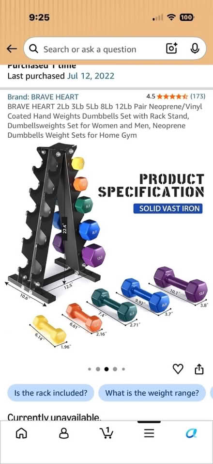Photo of free Hand Weight Rack (Larkspur ca) #4
