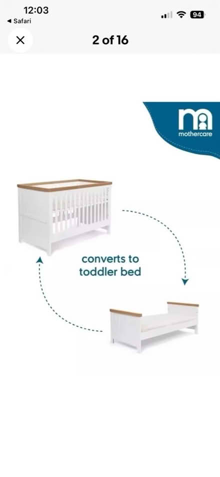Photo of free Toddler cot bed (Tolleshunt Darcy CM9) #2