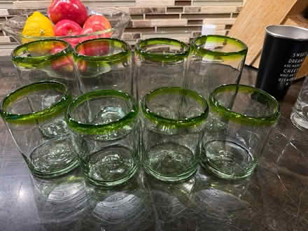 Photo of free Green Rimmed Drinking Glasses (Alexandria) #1