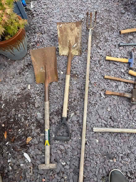 Photo of free Various tools hammers shovels etc (South Wingfield DE55) #2