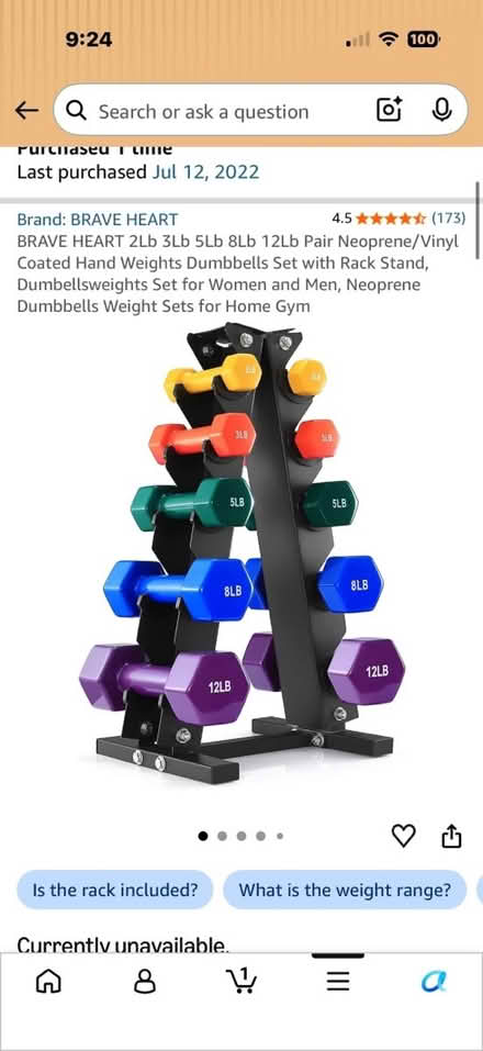 Photo of free Hand Weight Rack (Larkspur ca) #3