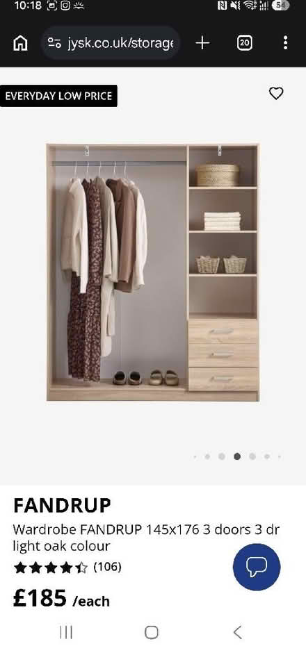 Photo of free JYSK Wardrobe (Bramley LS13) #3