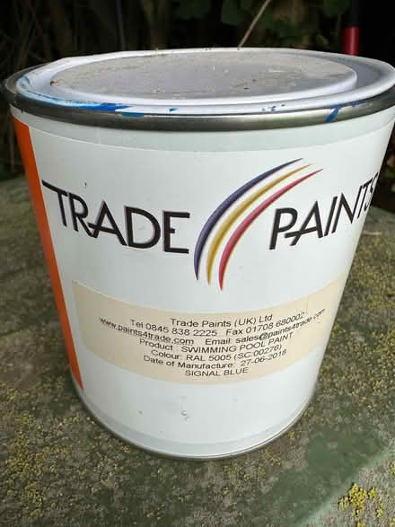 Photo of free Signal blue pool paint (Barrett's Bridge PE13) #1