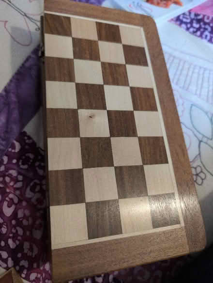 Photo of free Wooden, folding chess board with 2 pieces (Alperton HA0) #2