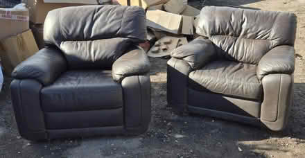 Photo of free 2 leather chairs, 1 recliner (Ferryhill, DL17) #1