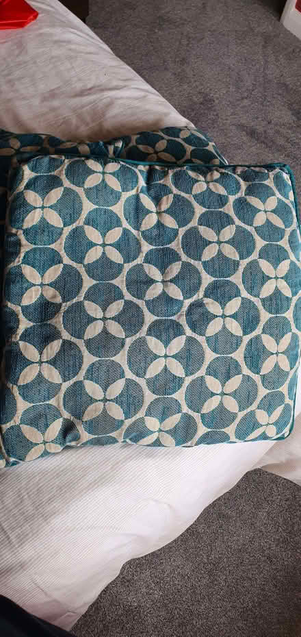 Photo of free 4 teal cushions (Wokingham RG40) #1