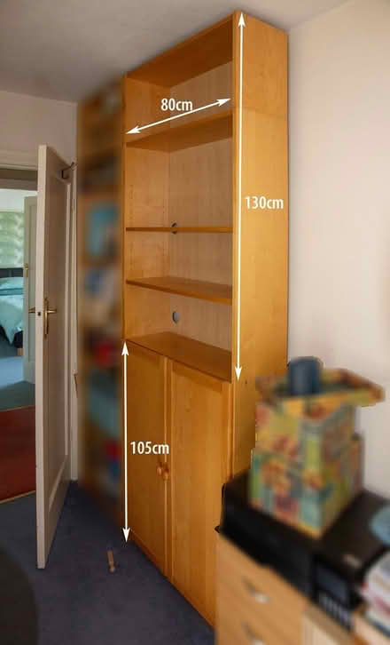 Photo of free ikea wooden bookshelf/cupboard (Western Park LE3) #1