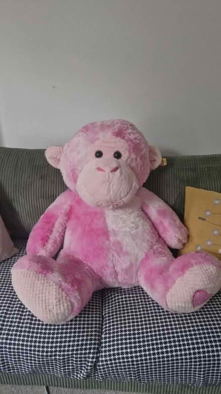 Photo of free Pink plush monkey very big (Surbiton KT5) #1