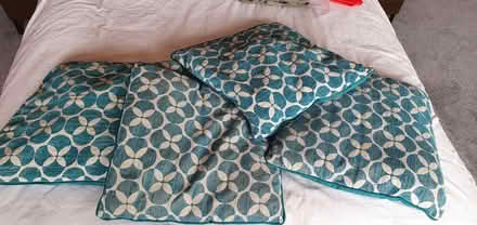 Photo of free 4 teal cushions (Wokingham RG40) #2