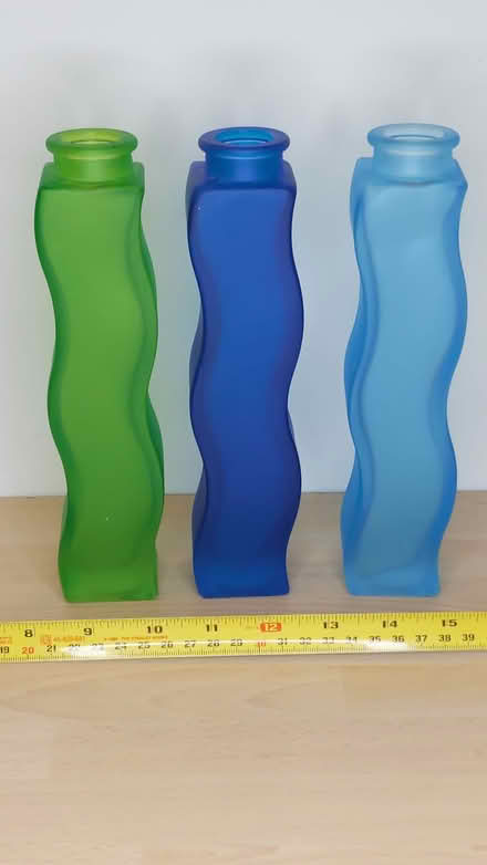 Photo of free Set of coloured glass vases (Carnforth LA5) #1