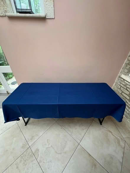 Photo of free Blue tablecloth x4 (Clanfield OX18) #2