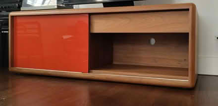 Photo of free Cabinet with orange glass sliding door and one drawer, shelv (Hoxton N1) #3