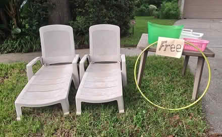 Photo of free 2 chaise lounges, square table (Odessa) #1