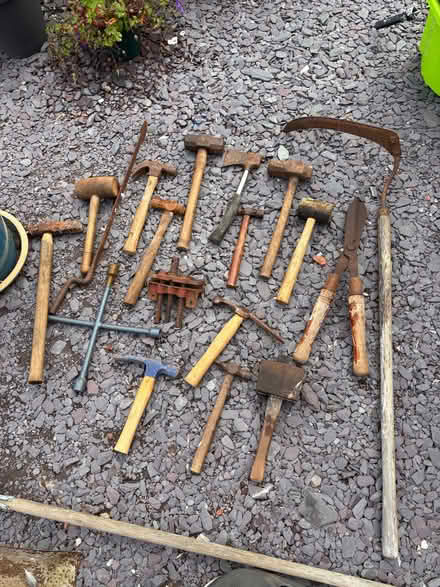 Photo of free Various tools hammers shovels etc (South Wingfield DE55) #1