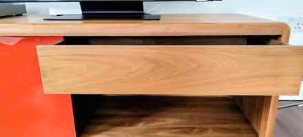 Photo of free Cabinet with orange glass sliding door and one drawer, shelv (Hoxton N1) #2