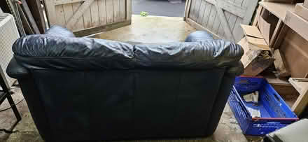 Photo of free Blue faux leather sofa (Broughton PR3) #2