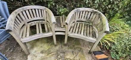 Photo of free Wooden lovers bench (Morecambe LA4) #3