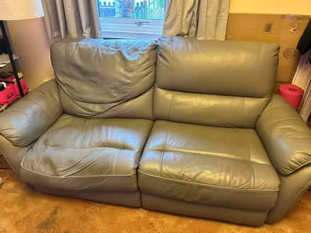 Photo of free Grey manual recliner 3 seater sofa (Station Area RG21) #1