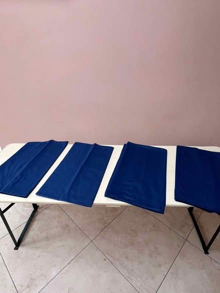 Photo of free Blue tablecloth x4 (Clanfield OX18) #1
