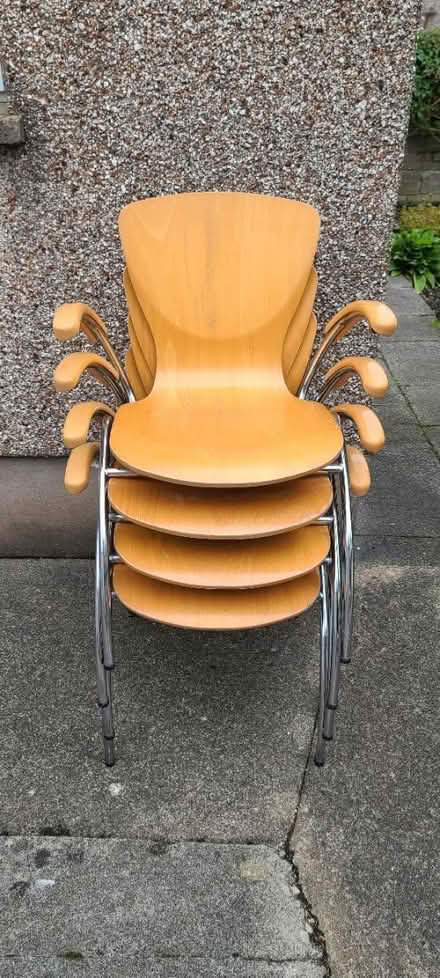 Photo of free Set of 4 stacking chairs (Warton, near Carnforth LA5) #1