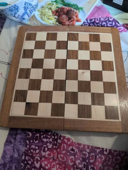 Photo of free Wooden, folding chess board with 2 pieces (Alperton HA0) #1