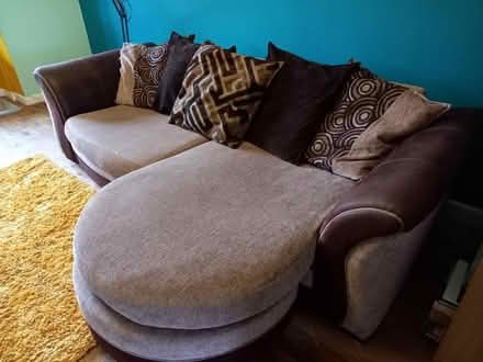 Photo of free Brown sofa. (Market Deeping PE6) #3