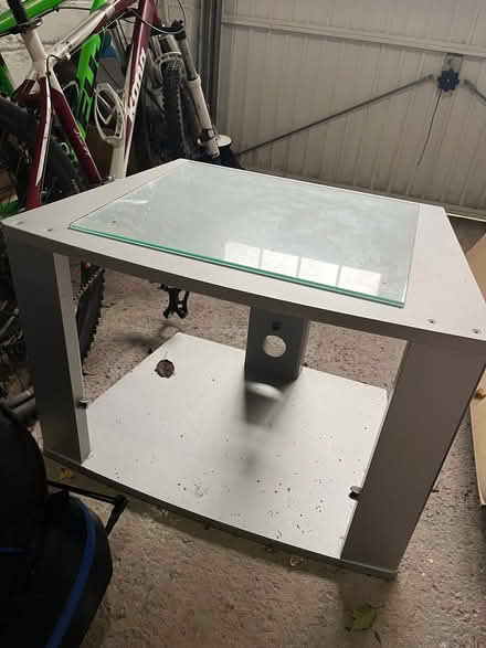 Photo of free Silvery/grey TV stand (Burbage SK17) #1