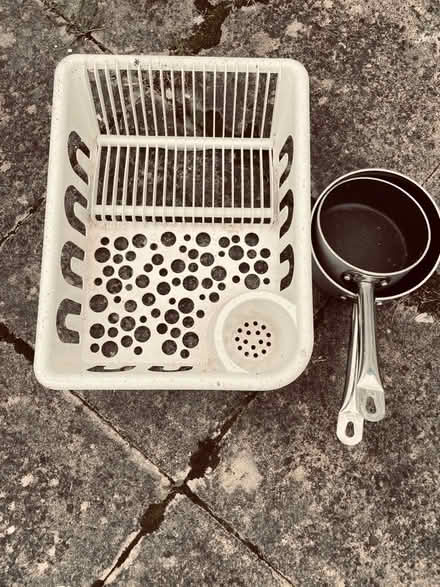 Photo of free 2 non stick pans and dish rack (Goodmayes IG3) #1