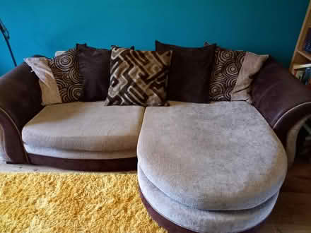 Photo of free Brown sofa. (Market Deeping PE6) #1
