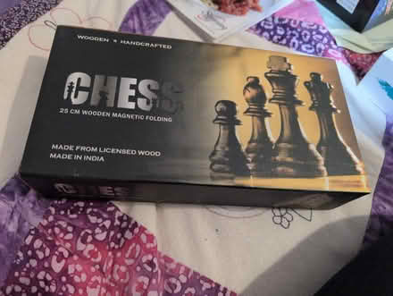 Photo of free Wooden, folding chess board with 2 pieces (Alperton HA0) #4
