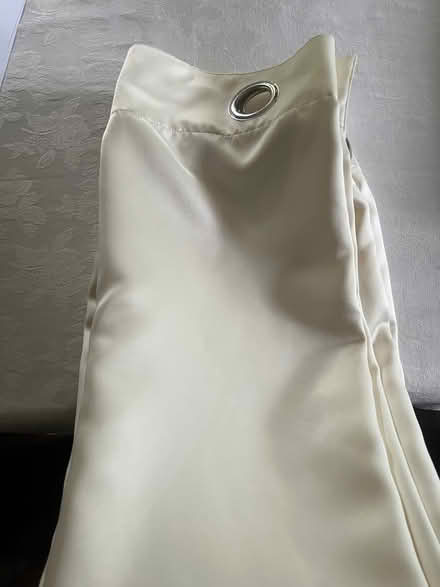 Photo of free Two pairs of cream satin curtains (Fobbing SS17) #1