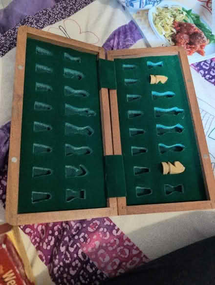 Photo of free Wooden, folding chess board with 2 pieces (Alperton HA0) #3