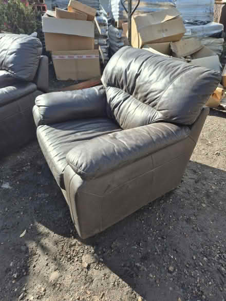 Photo of free 2 leather chairs, 1 recliner (Ferryhill, DL17) #3