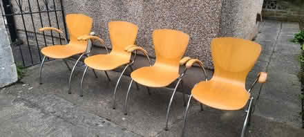 Photo of free Set of 4 stacking chairs (Warton, near Carnforth LA5) #2