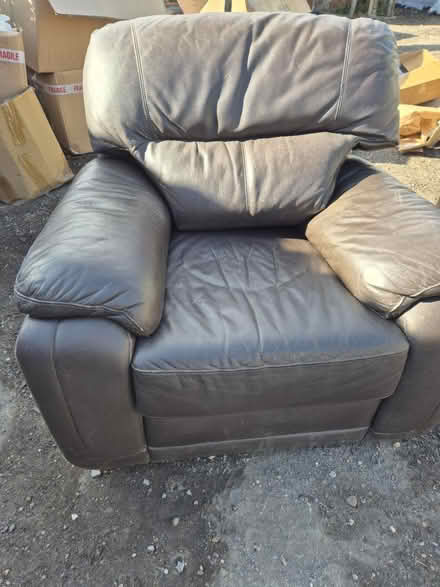 Photo of free 2 leather chairs, 1 recliner (Ferryhill, DL17) #2