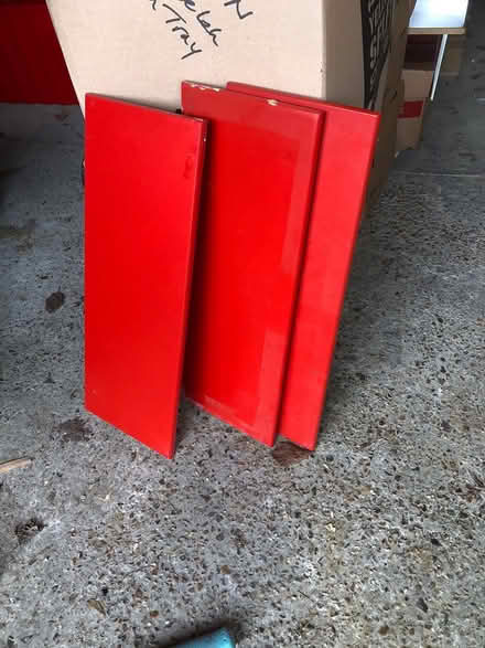Photo of free 3 red laminate shelves (Chislehurst BR7) #1