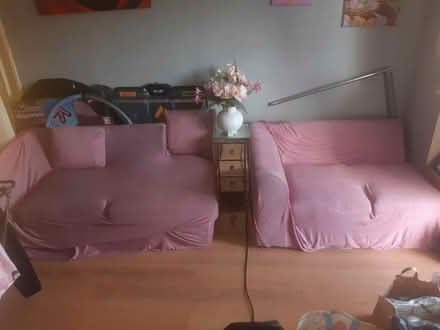 Photo of free velvet sofas L shape (no cush) (Walthamstow E17) #3