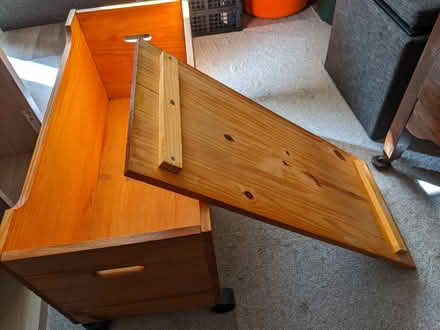 Photo of free Small wooden box on wheels (Freehold LA1) #1