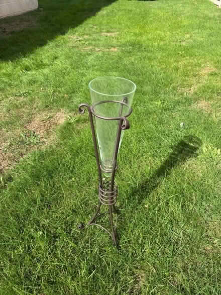 Photo of free Tall metal and glass vase (Spixworth NR10) #2