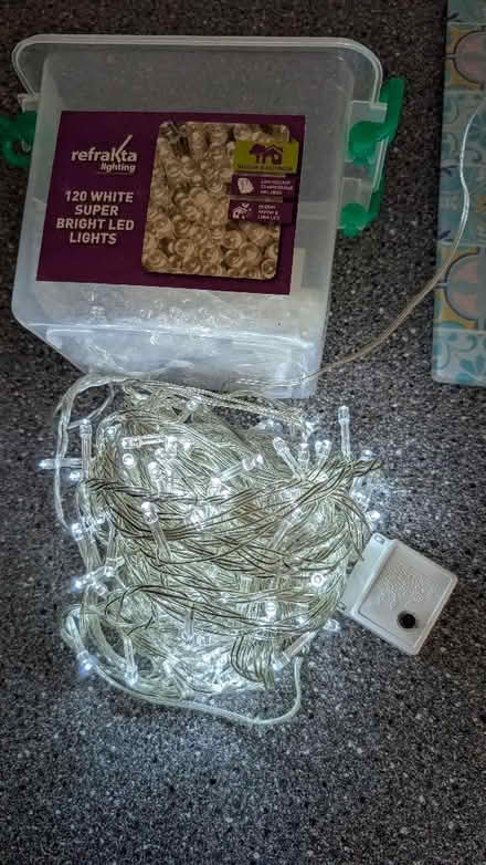Photo of free Ice white LED (x120) festive fairy lights (Gorse Hill GU22) #1