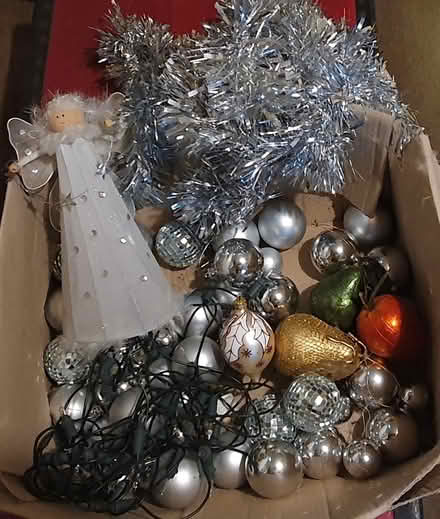 Photo of free Christmas box baubles tinsel (Sharpthorne RH19) #1