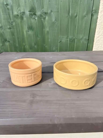 Photo of free 2 x Dog Bowls Heavy Pot (Tetbury GL8) #1