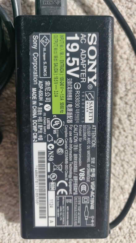 Photo of free Sony charger (Baldock (SG7)) #2