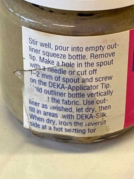 Photo of free Deka silk outliner textile paint for artists (Great Boughton CH3) #3