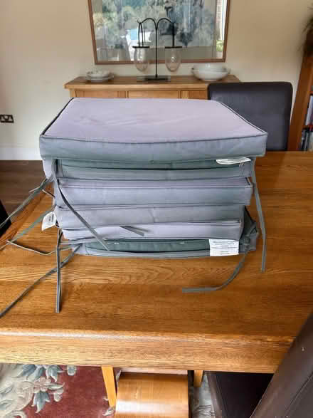 Photo of free 6 Tie On Padded Seat Cushions (Winkfield Row SL5) #1